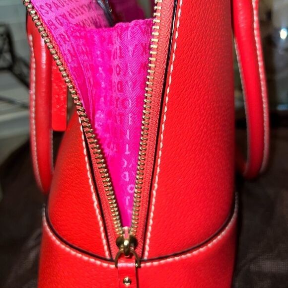 Kate‎ Spade Rachelle Wellesley Satchel Red Leather Shoulder Bag NWOT - Picture 4 of 10